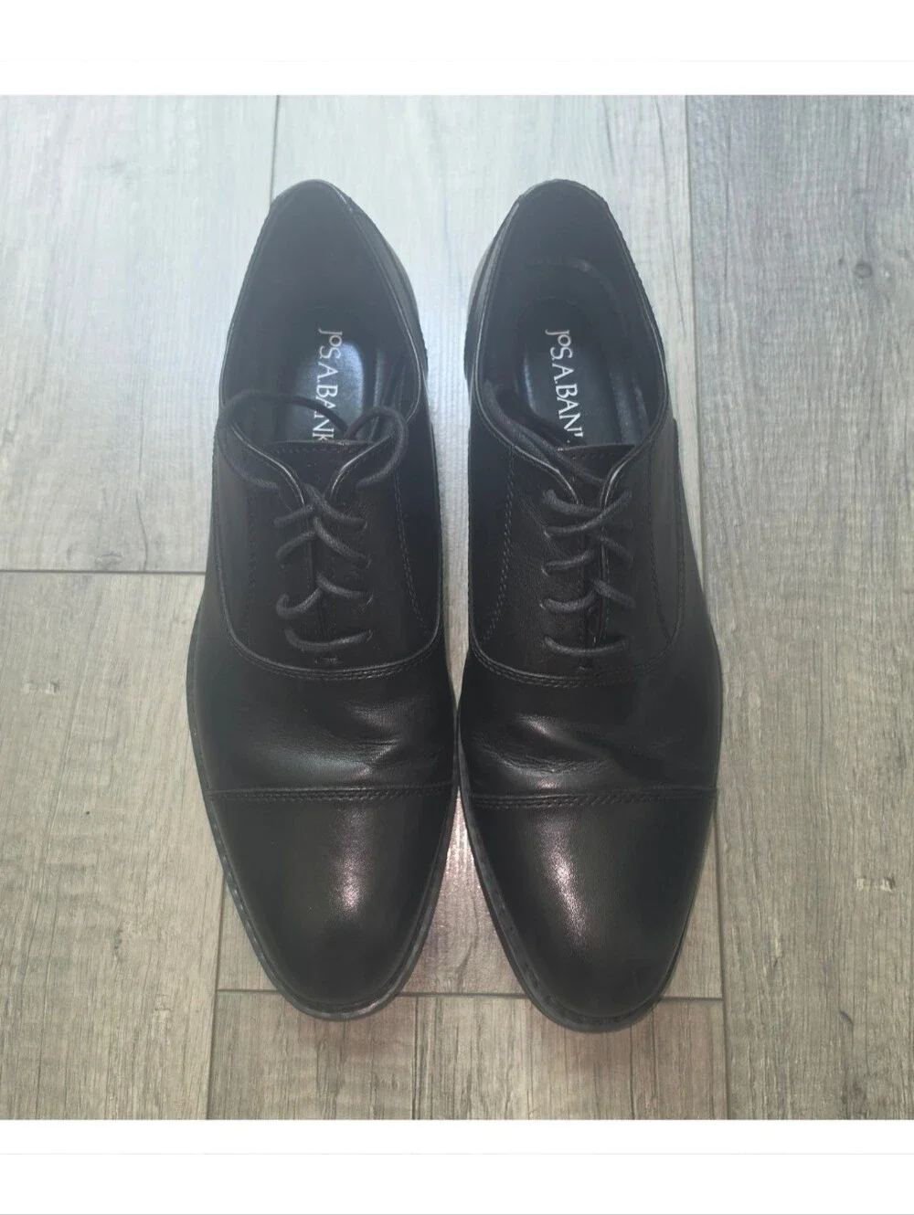 Jos. A. Bank Men’s Black Leather Cap Toe Oxford Dress Shoes 10.5 EUC